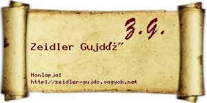 Zeidler Gujdó névjegykártya